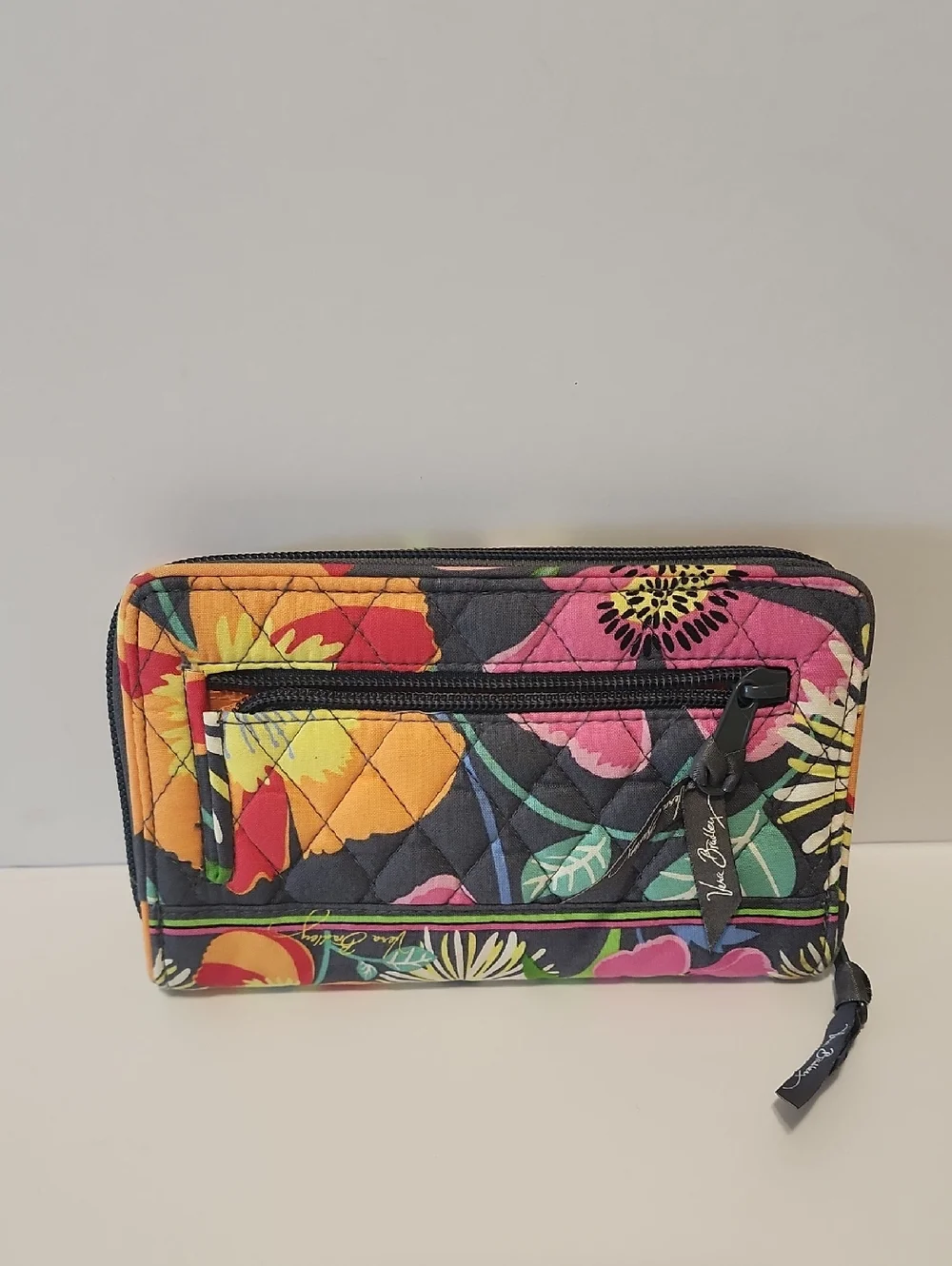 Vera Bradley Gray Wallet with Vibrant Floral Design - Picture 2 of 6
